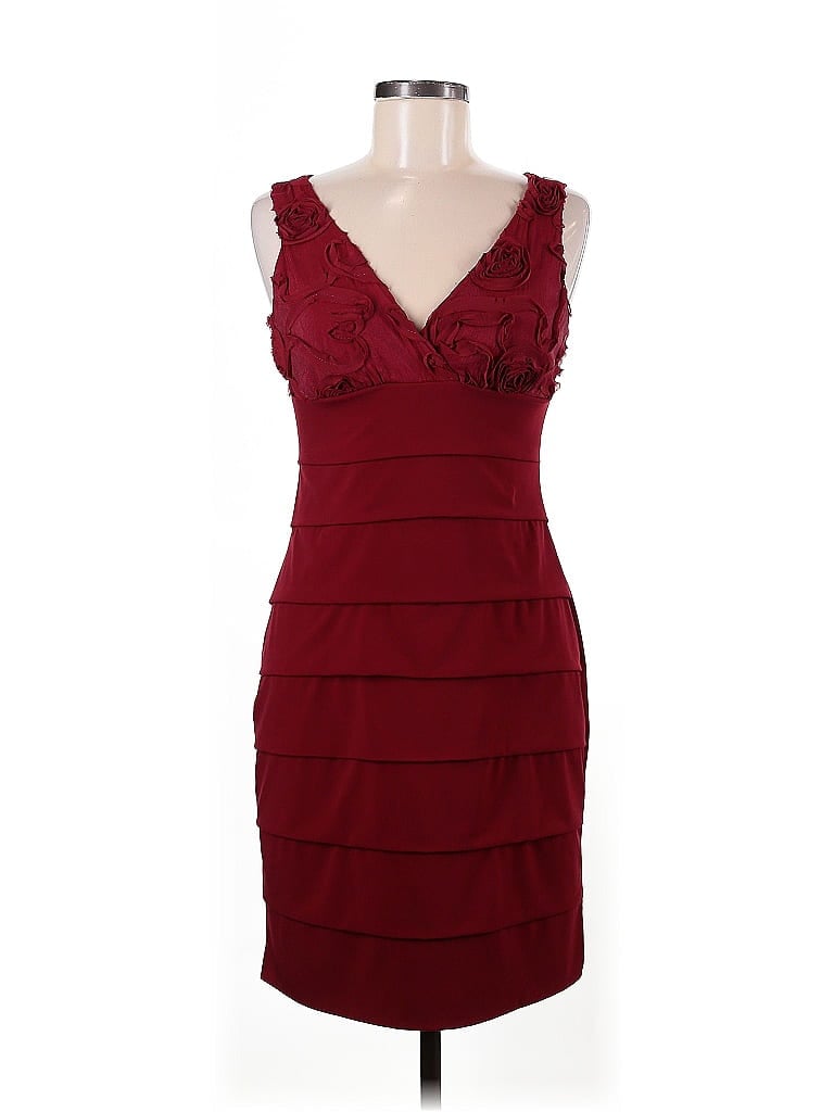 En Focus Studio Burgundy Cocktail Dress Size 8 - photo 1