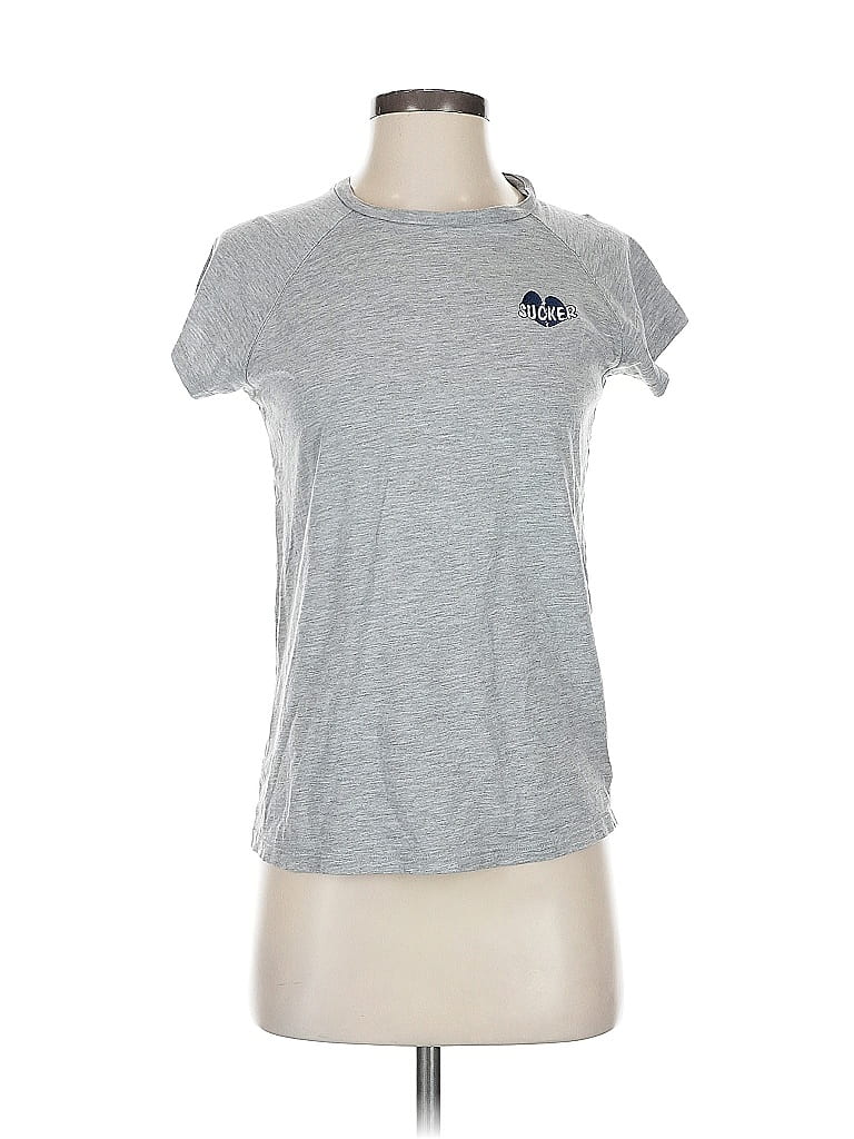 Pre-owned Zoe Karssen Short Sleeve Top Gray Crew Neck Tops