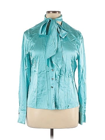 Linda Allard Ellen Tracy Long Sleeve Silk Top (view 1)