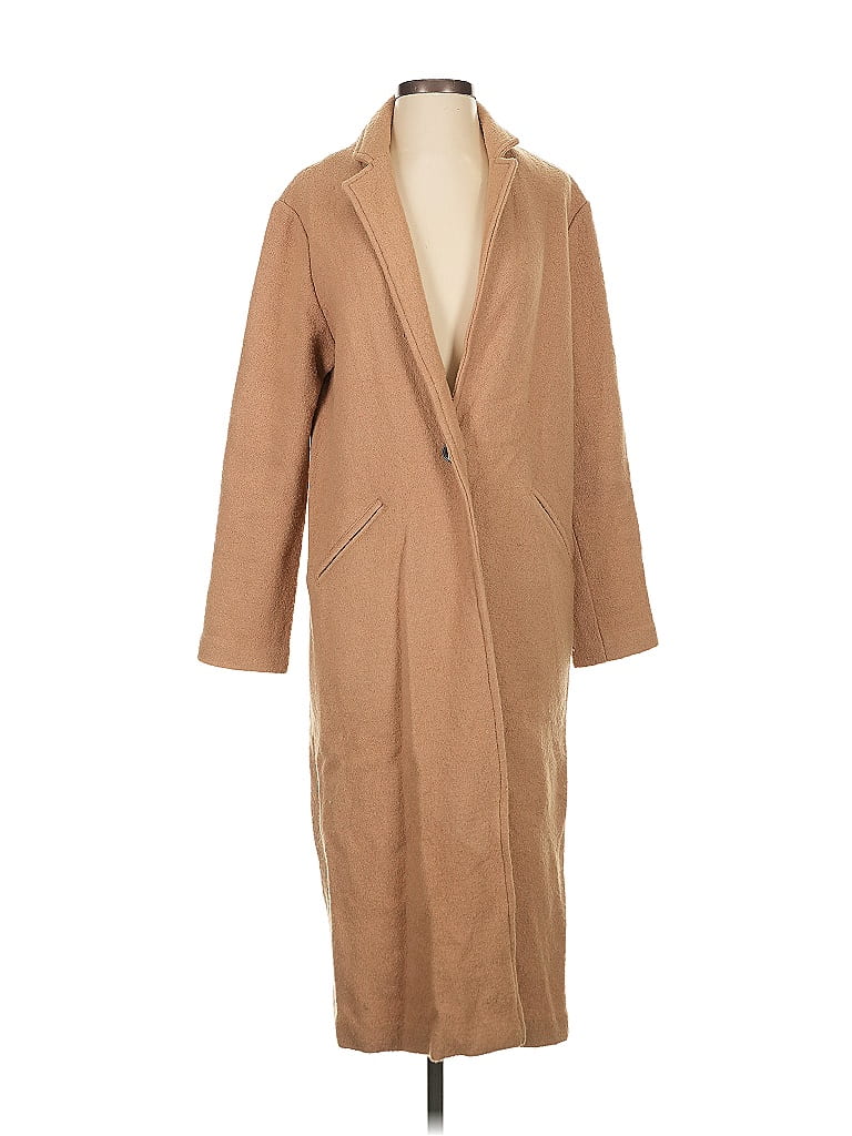 Christian Siriano New York Tan Wool Coat Size S - photo 1