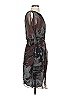 Black Halo 100% Silk Graphic Gray Cocktail Dress Size 2 - photo 4