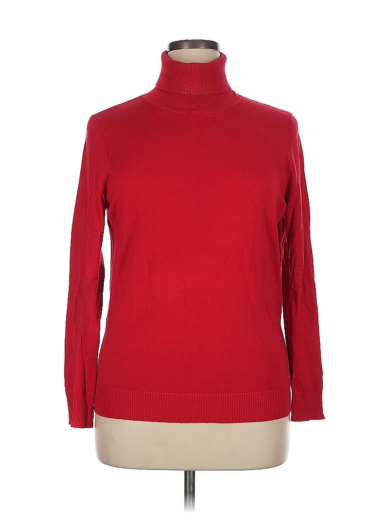Calvin Klein Women's Color Block Turtleneck Sweater Black Size XL