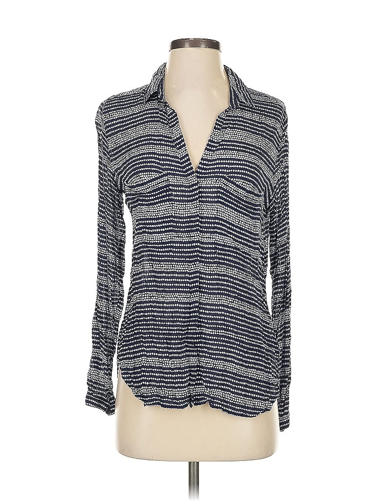 Pre-owned Cloth & Stone Long Sleeve Blouse In Blue