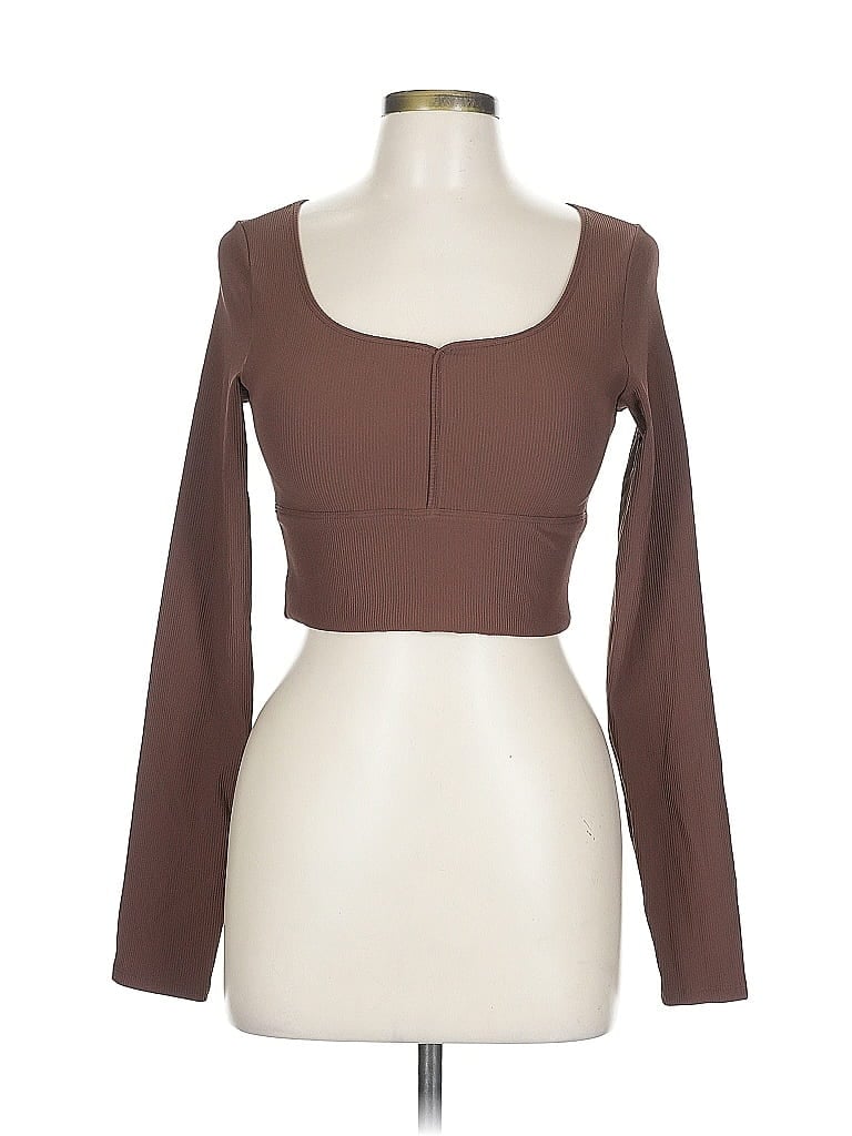 Worth Brown Long Sleeve Top Size 10 - photo 1