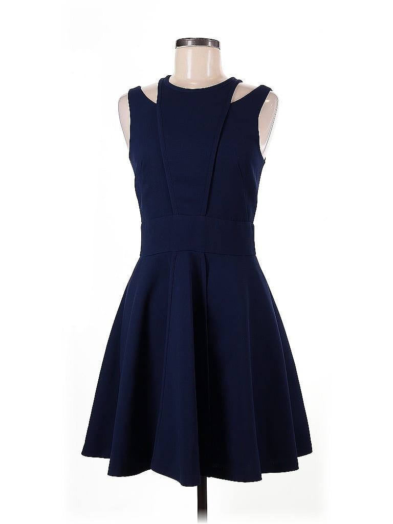 Armani Exchange 100% Polyester Solid Blue Cocktail Dress Size 6 - photo 1