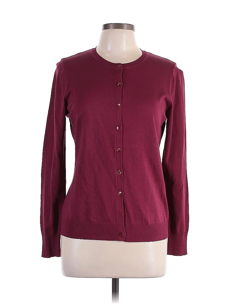 August Silk Burgundy Cardigan Size L - photo 1