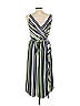 Ann Taylor LOFT Outlet Stripes Green Casual Dress Size L - photo 2