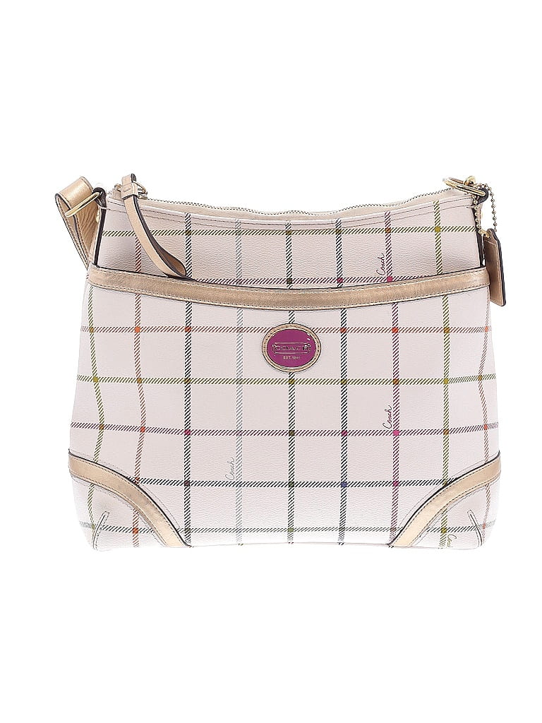 Coach Factory Plaid Ivory Shoulder Bag One size - photo 1