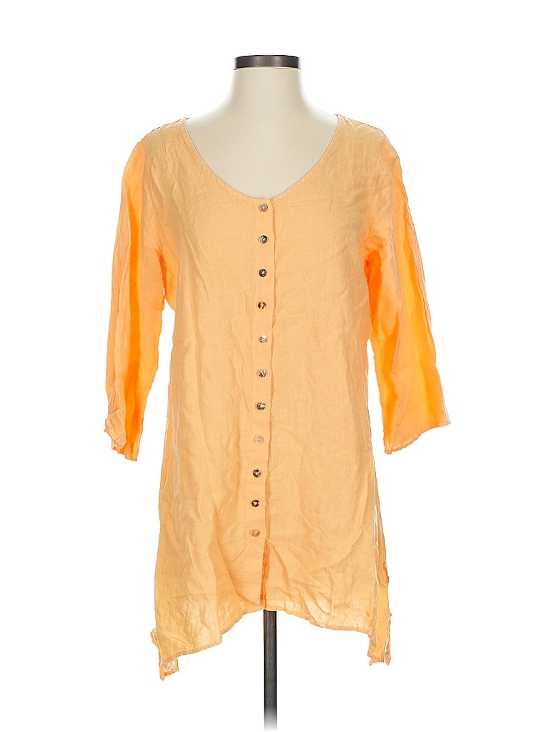 Pre-owned Soft Surroundings 3/4 Sleeve Blouse In Orange