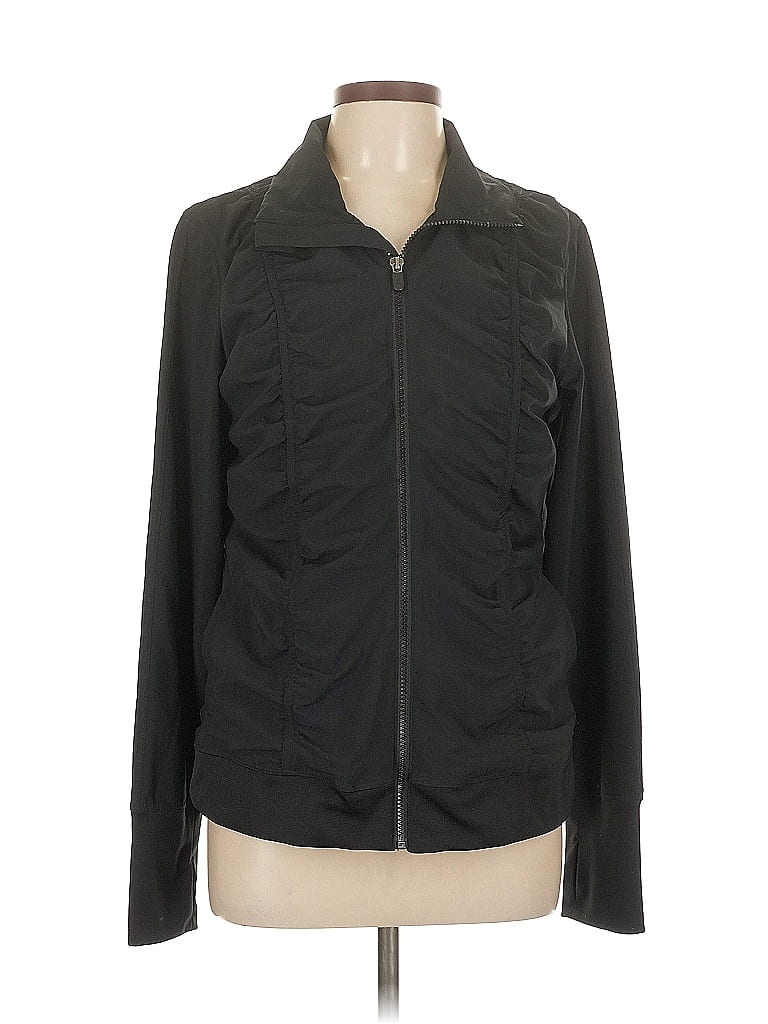 Fila Sport 100% Polyester Solid Black Track Jacket Size L - photo 1
