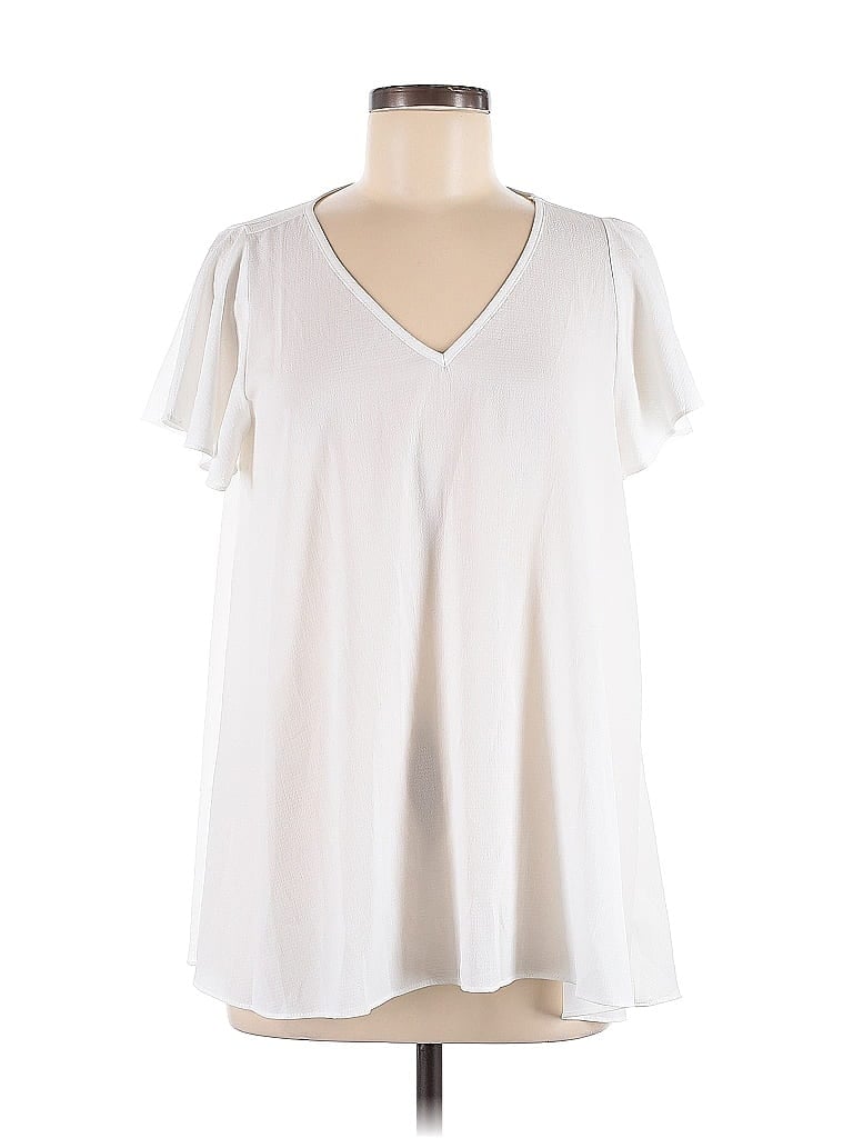 Pre-owned Buddy Love Short Sleeve Blouse In White