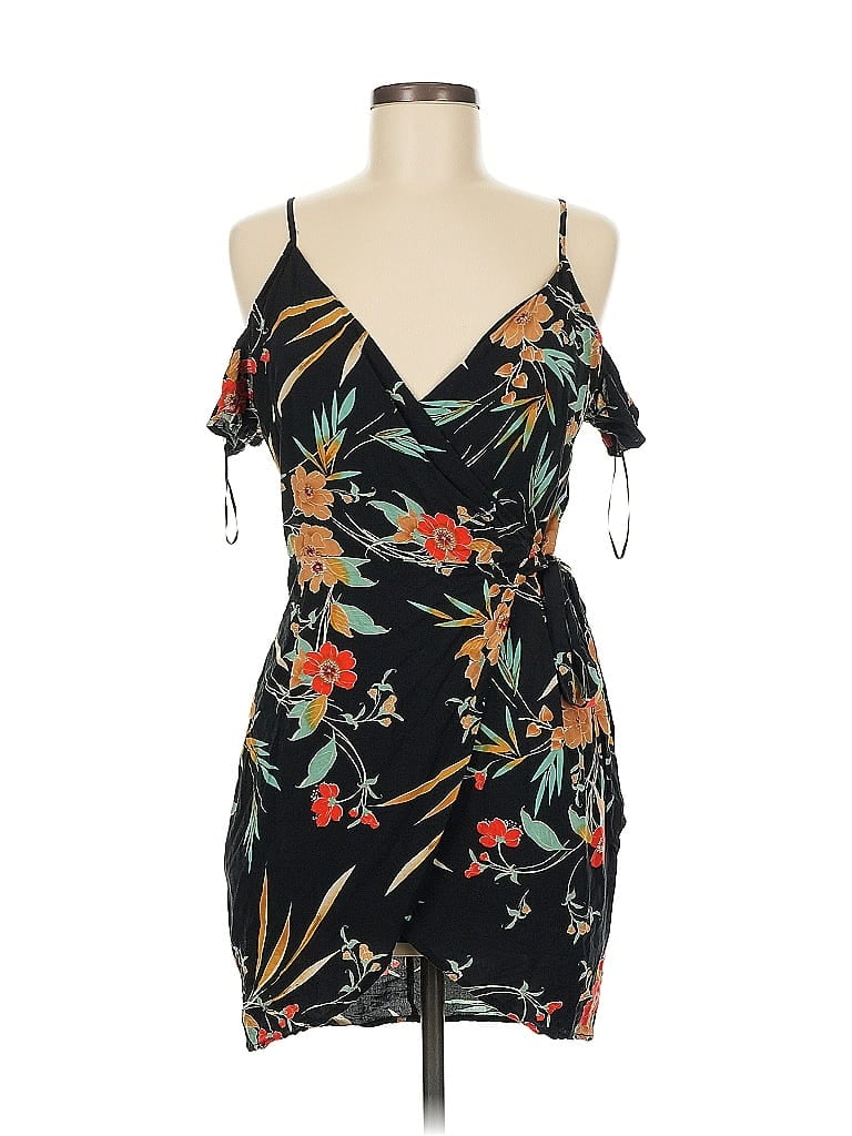Love & Other Things Tropical Black Cocktail Dress Size M - photo 1