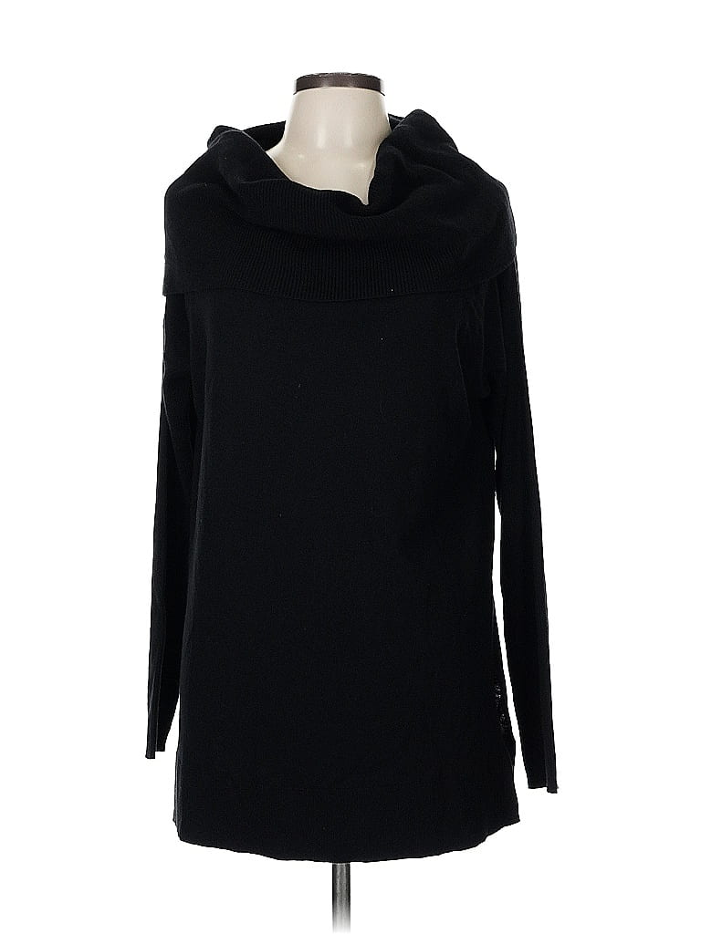 Pre-owned Caslon Long Sleeve Top Black Cowl Neck Tops