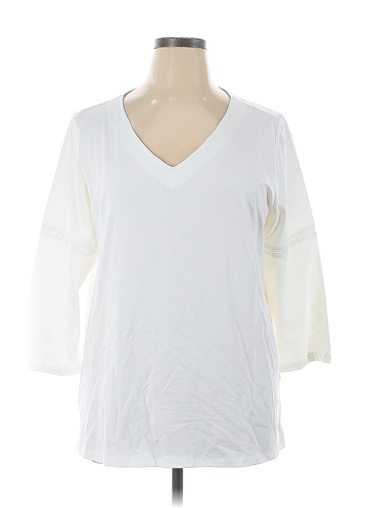 Belle By Kim Gravel Ivory 3/4 Sleeve Top Size XL - photo 1
