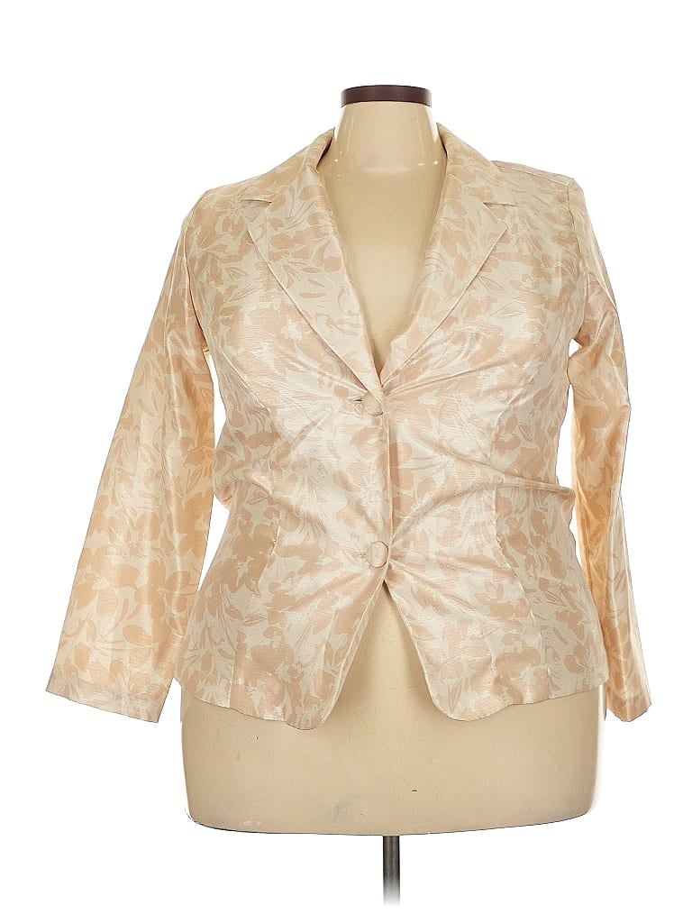 BFA Classics 100% Polyester Print Gold Blazer Size 18 - photo 1