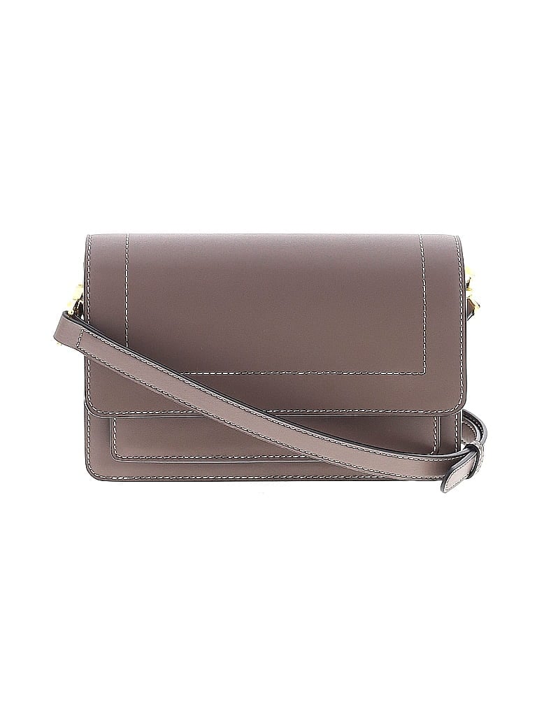 AALLYN 100% Leather Gray Brown Leather Crossbody Bag One size - photo 1