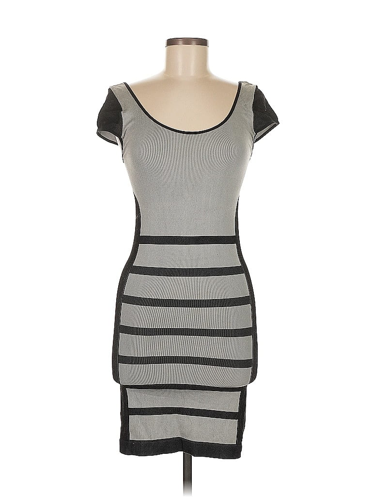 Arden B. Stripes Gray Cocktail Dress Size M - photo 1