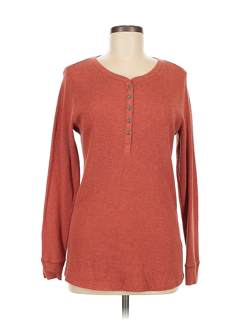 Natural Reflections Orange Long Sleeve Top Size M - photo 1