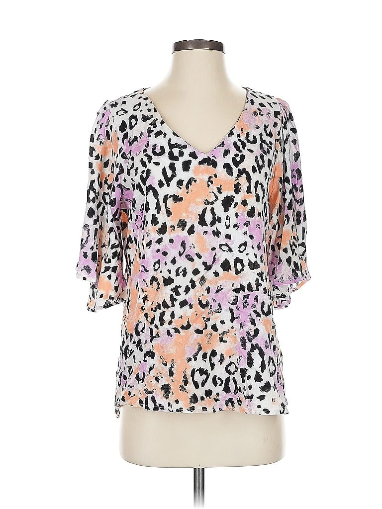 Pre-owned Andree By Unit Short Sleeve Blouse In Purple