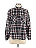 Fashion Nova 100% Cotton Plaid Burgundy Long Sleeve Button-Down Shirt Size M - photo 1