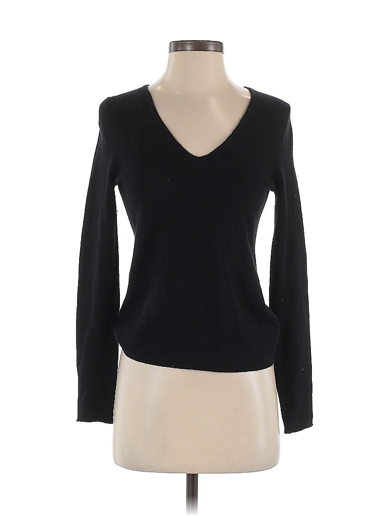 White + Warren 100% Cashmere Black Cashmere Pullover Sweater Size S - photo 1