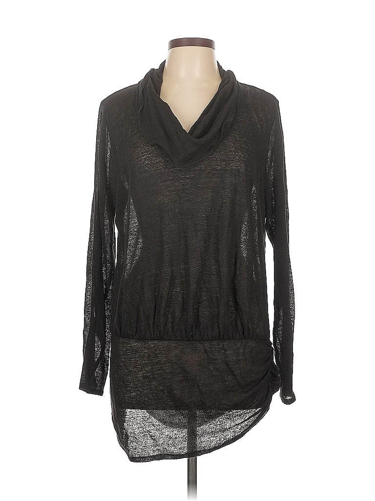 W by Worth 100% Linen Solid Black Pullover Sweater Size L - photo 1