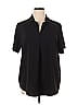 Hilary Radley 100% Polyester Black Short Sleeve Blouse Size XL - photo 1