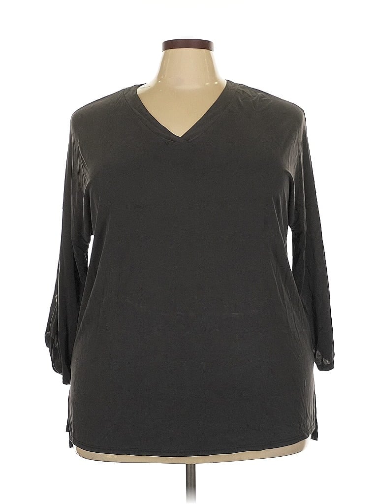 Honeyme Gray 3/4 Sleeve T-Shirt Size 3X - photo 1