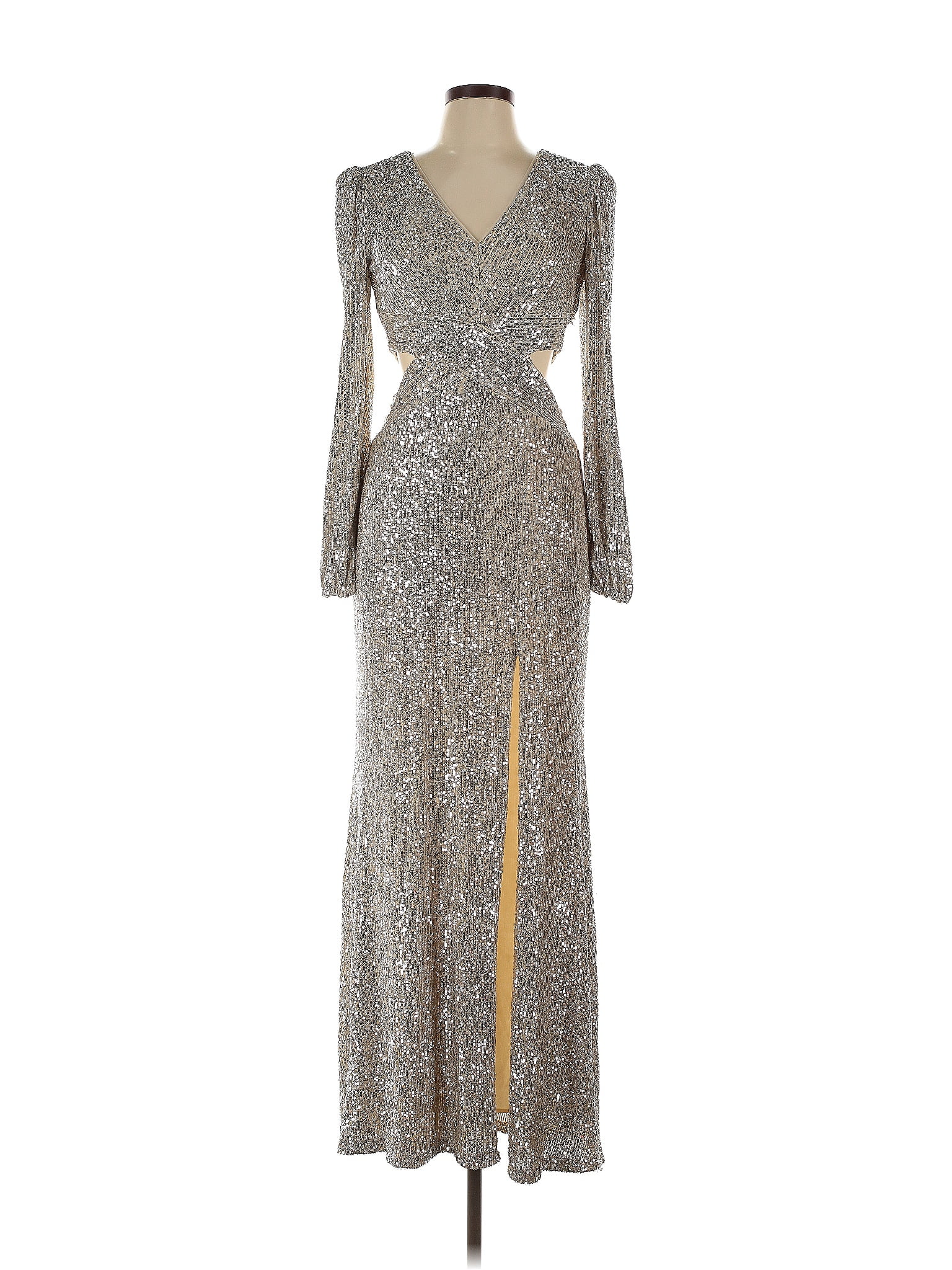 Aqua Silver Tan Cocktail Dress Size 4