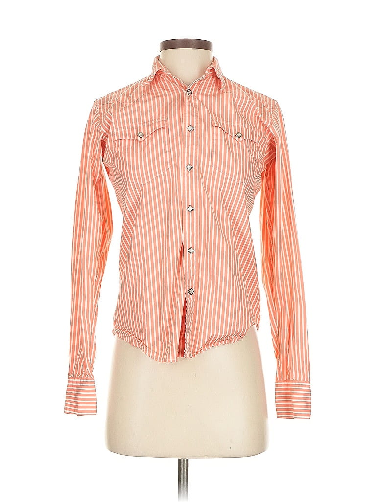 Ralph by Ralph Lauren 100% Cotton Stripes Orange Pink Long Sleeve Button-Down Shirt Size 2 - photo 1