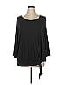 Susan Graver Solid Black 3/4 Sleeve Top Size 1X - photo 1