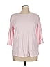 Cj Banks 100% Cotton Pink 3/4 Sleeve T-Shirt Size 1X - photo 1