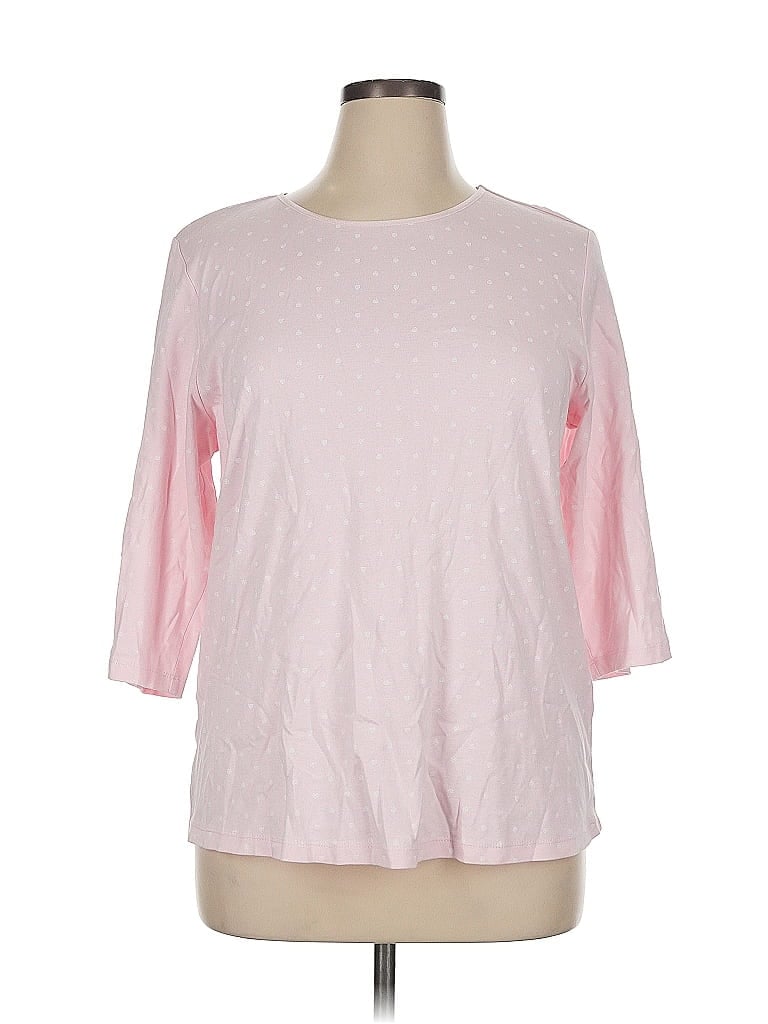 Cj Banks 100% Cotton Pink 3/4 Sleeve T-Shirt Size 1X - photo 1