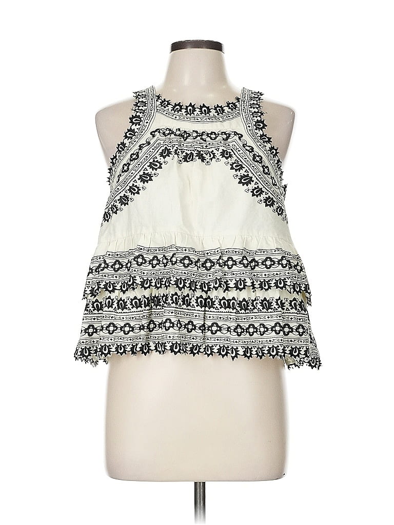 Sea New York 100% Cotton Ivory Sleeveless Blouse Size M - photo 1