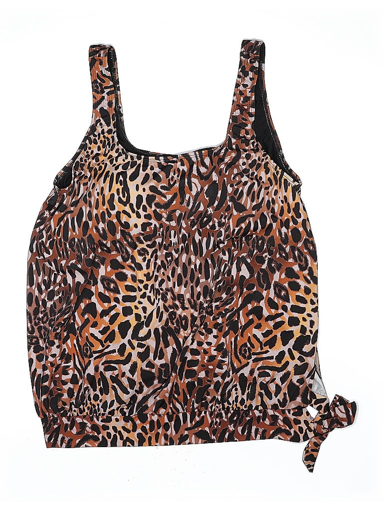 Swimsuits for all Animal Print Brown Swimsuit Top Size 20 - photo 1