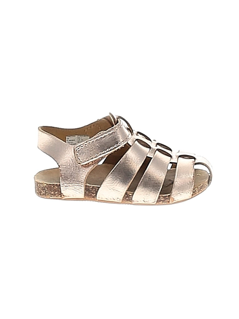 Wonder Nation Metallic Gold Silver Sandals Size 4 (baby) - photo 1
