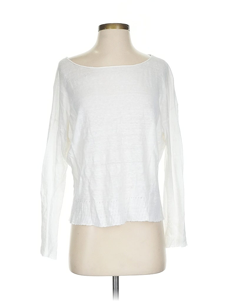 Nili Lotan 100% Linen White 3/4 Sleeve T-Shirt Size S - photo 1