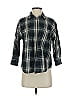 Madewell 100% Cotton Plaid Black 3/4 Sleeve Button-Down Shirt Size S - photo 1