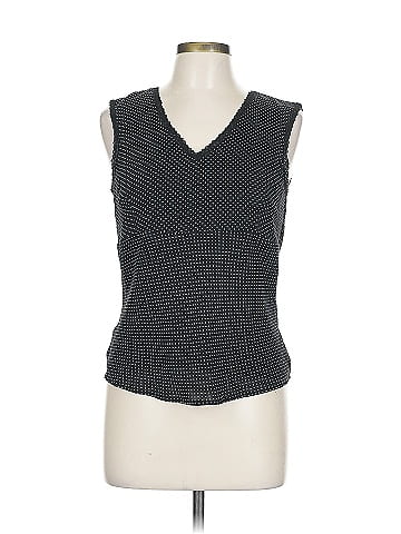 Louben Black Polka Dot Sleeveless Top (view 1)