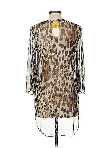 Jordan Taylor Tan Leopard Print Sheer Blouse (view 2)