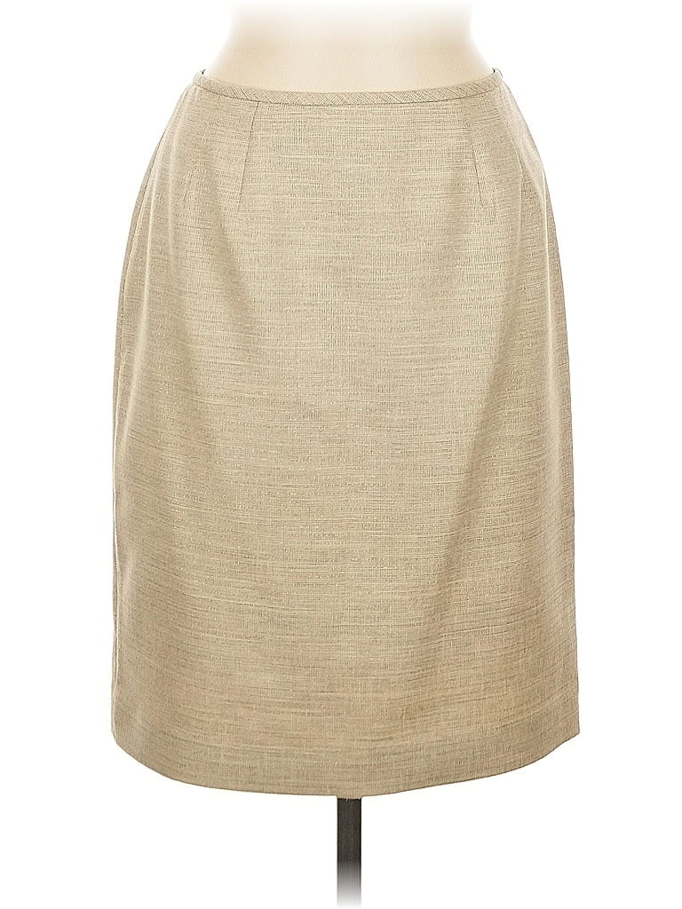 Kasper 100% Polyester Chevron-herringbone Tan Formal Skirt Size 6 - photo 1