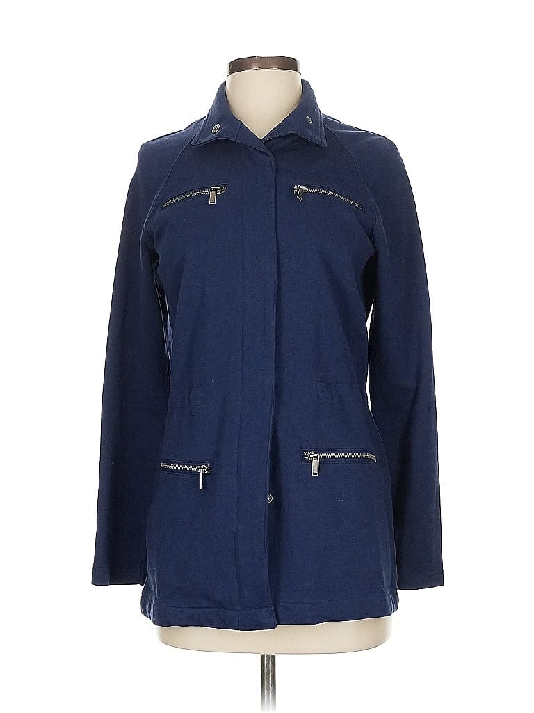 Pre-owned Isaac Mizrahi Live Coat In Blue