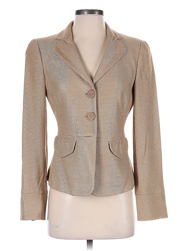 Giorgio Armani Houndstooth Tan Blazer Size EU (IT) 36 / US 0 - photo 1
