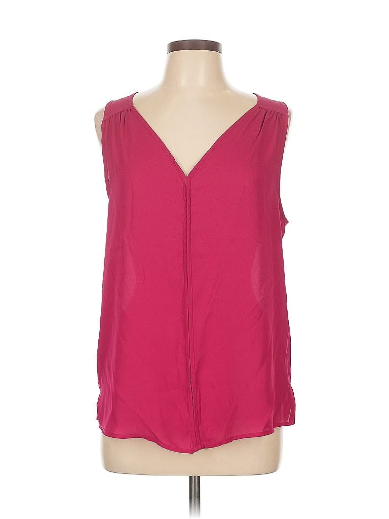Pre-owned Adrianna Papell Sleeveless Blouse In Burgundy