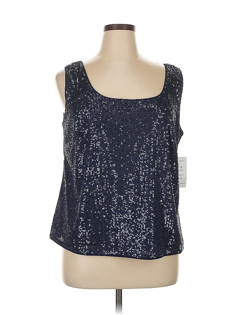 Alex Evenings Silver Sleeveless Top Size 1X - photo 1