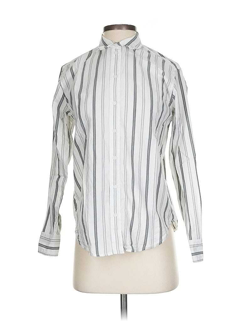 Pre-owned Everlane Long Sleeve Blouse In Silver