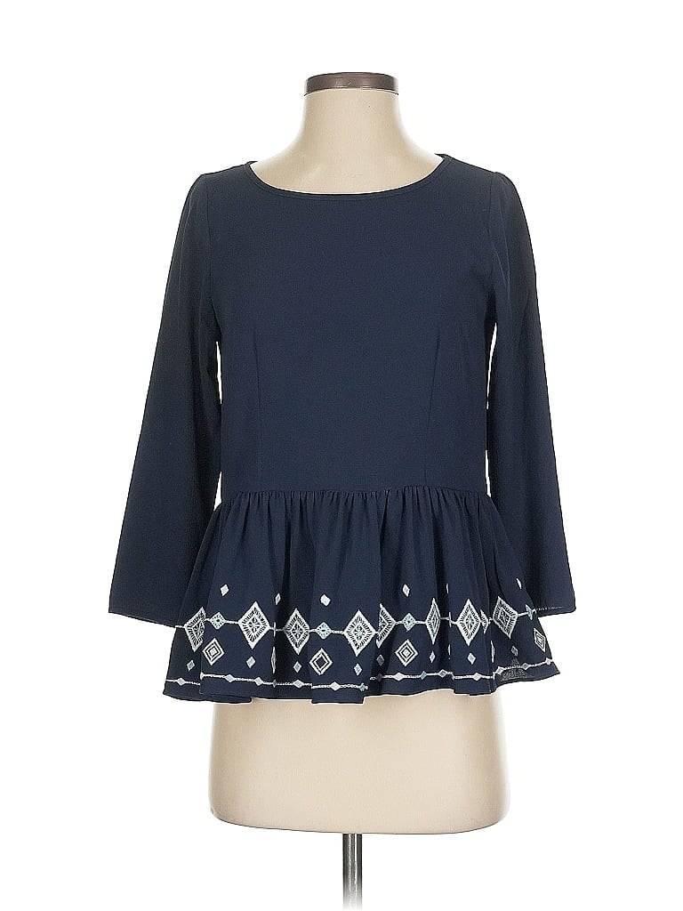 Click to view more detailed imagery on our partner's website Pre-owned Shoshanna 3/4 Sleeve Blouse In Blue