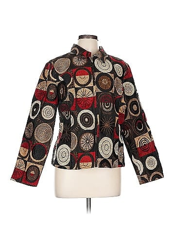 Christopher & Banks Artistic Black Geometric Pattern Jacket (view 1)