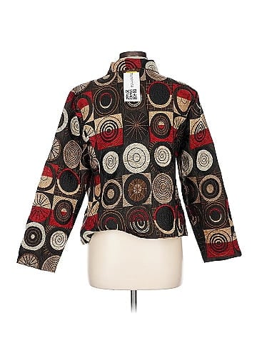 Christopher & Banks Artistic Black Geometric Pattern Jacket (view 2)