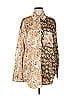 Entro 100% Polyester Print Gold Long Sleeve Blouse Size M - photo 1